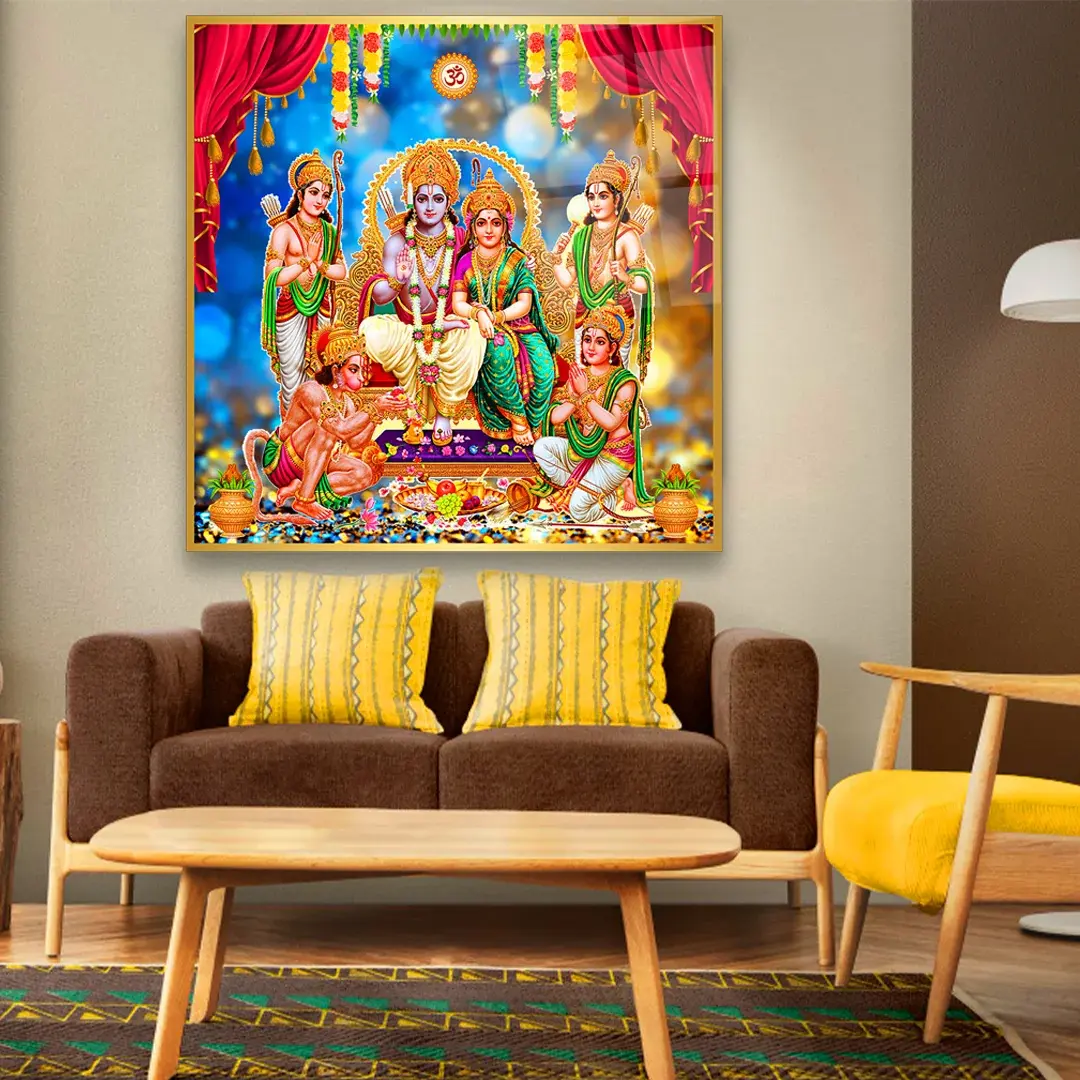 Divine Hindu Deities - Premium Tempered Glass Wall Art Square