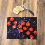 Tempered Glass Cutting Board - 12" x 17" Durable Shatterproof Kitchen Tool with Tomato Design | Perfect Gift for Mother’s Day, Christmas, and Housewarming