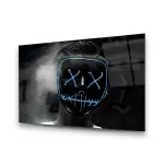 Led Masked Man - Horizontal Wall Glass Art