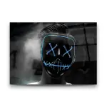 Led Masked Man - Horizontal Wall Glass Art