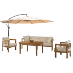 Miami Outdoor Set - Iroko Wood & Waterproof Nano Fabric