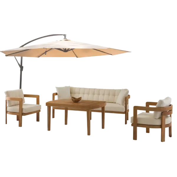 Miami Outdoor Set - Iroko Wood & Waterproof Nano Fabric