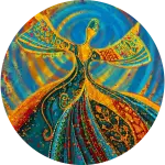 Dervish Dance - Premium Tempered Glass Wall Art Circle