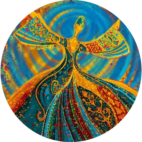 Dervish Dance - Premium Tempered Glass Wall Art Circle