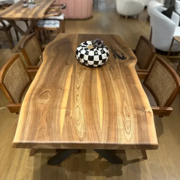 Live Edge Walnut Dining Table - Handcrafted Rustic Elegance | 69" x 37" x 30"
