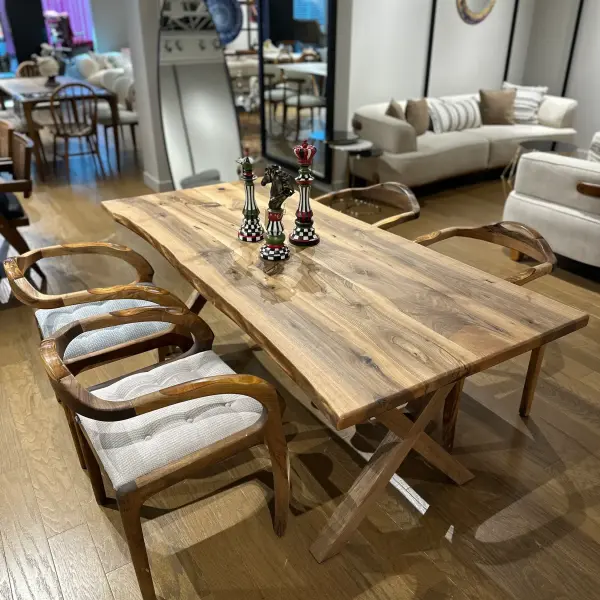 Century Walnut Dining Table - Handcrafted Rustic Elegance | 75" x 35" x 30"