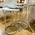 Ferozzi ST-3 Zigon Coffee Table Set - 3 Piece Modern Nesting Table with Metal Legs