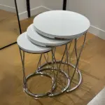 Ferozzi ST-3 Zigon Coffee Table Set - 3 Piece Modern Nesting Table with Metal Legs