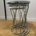 Ferozzi ST-3 Zigon Coffee Table Set - 3 Piece Modern Nesting Table with Metal Legs