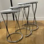 Ferozzi ST-3 Zigon Coffee Table Set - 3 Piece Modern Nesting Table with Metal Legs