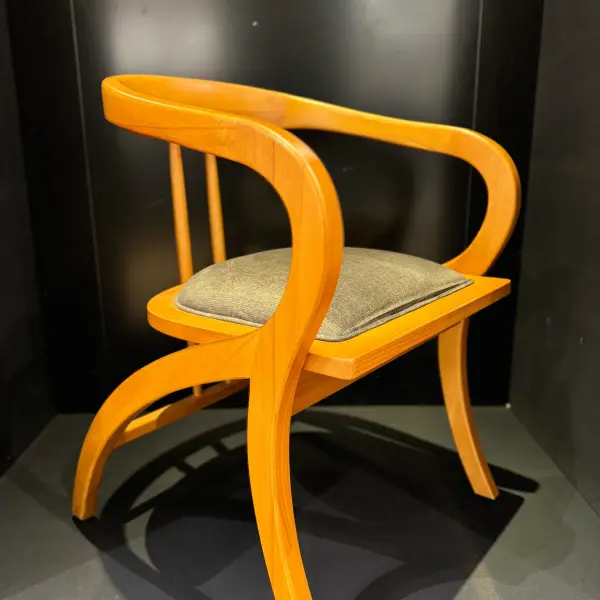 Modern Wooden Armchair Made from Chestnut Wood – Stylish and Comfortable Chair