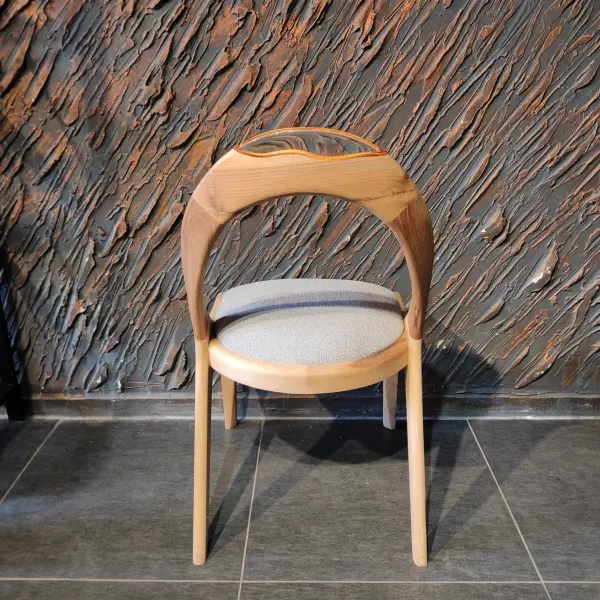 Modern Walnut Wood Chair – Stylish and Comfortable Wooden Seating
