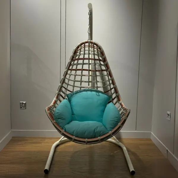 Ferozzi Chattahoochee Rattan Swing Chair Orange And Mint Turkuaz