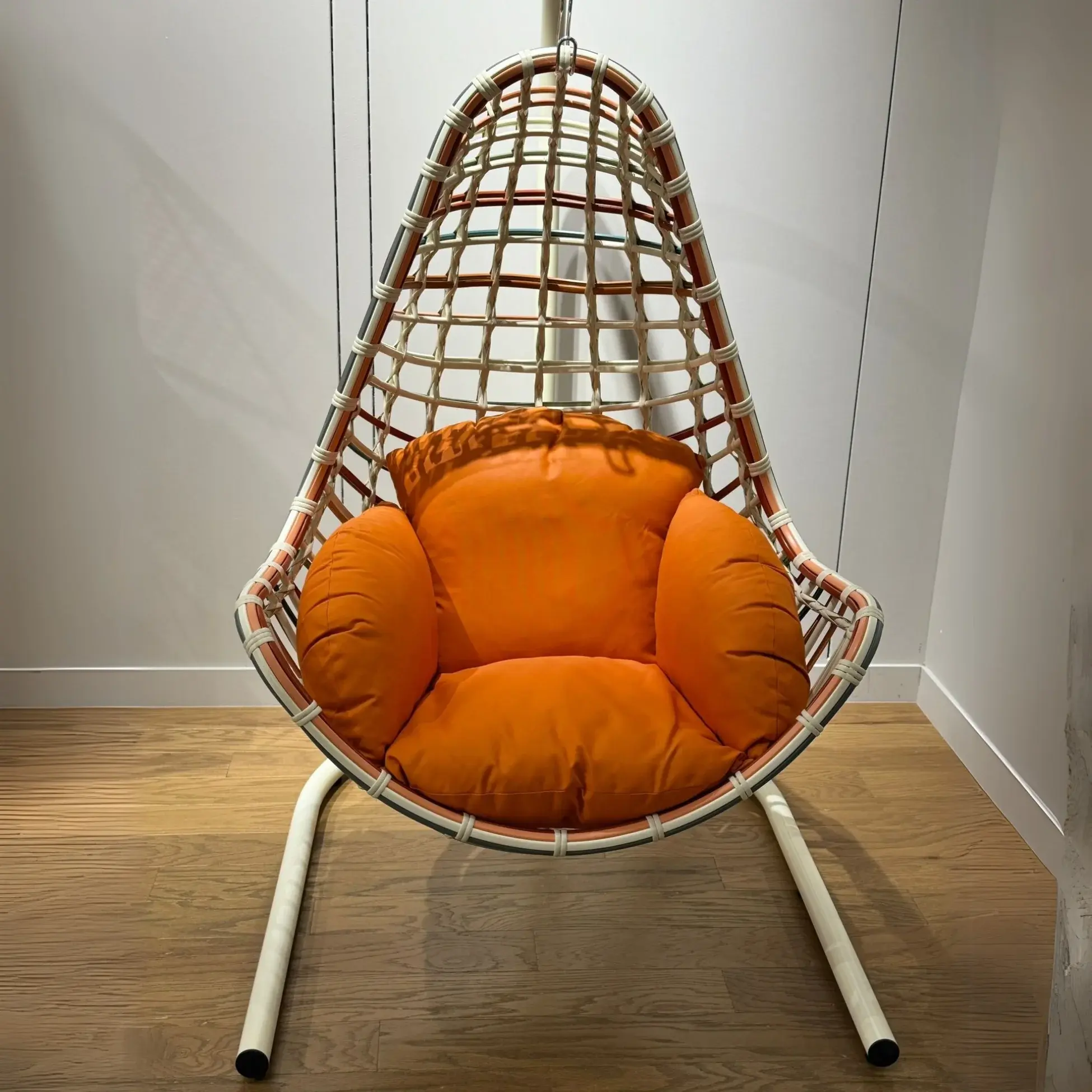 Ferozzi Chattahoochee Rattan Swing Chair Orange And Mint Turkuaz