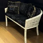 Ferozzi Midnight Mosaic Rattan Seating Set - 4-Piece with UV-Printed Glass Table