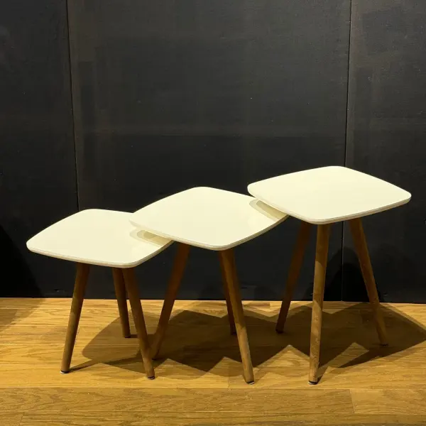 Ferozzi Compact Nesting Table (Model B-8) with Durable MDF Surface and Solid Wood Legs