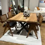 Walnut and Iron Dining Table – Two Size Options