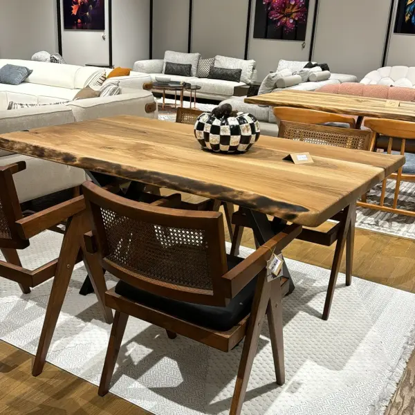 Walnut and Iron Dining Table – Two Size Options