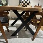 Walnut and Iron Dining Table – Two Size Options