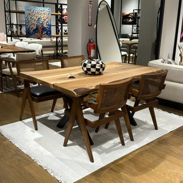 Walnut and Iron Dining Table – Two Size Options