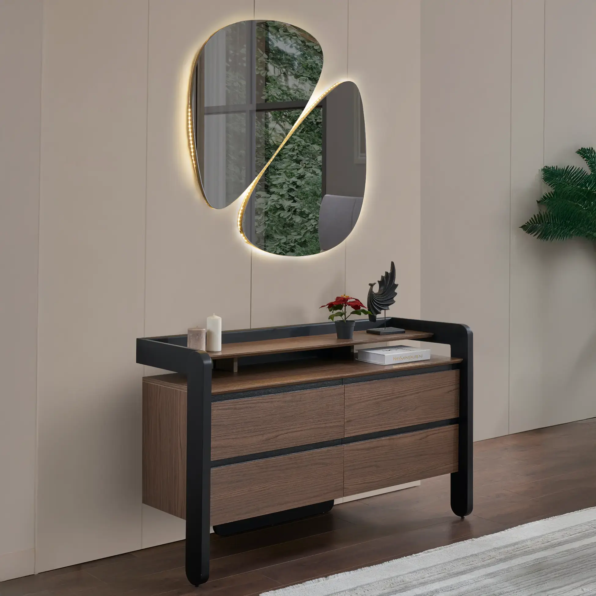 Vision Dresser (With Mirror and Ottoman)