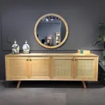 Ferozzi Valencia Rattan Console Table And Mirror