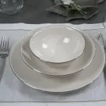 Deniz 28-Piece Platinum Gilded Dinner Set