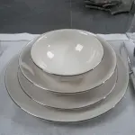 Deniz 28-Piece Platinum Gilded Dinner Set