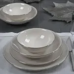 Deniz 28-Piece Platinum Gilded Dinner Set