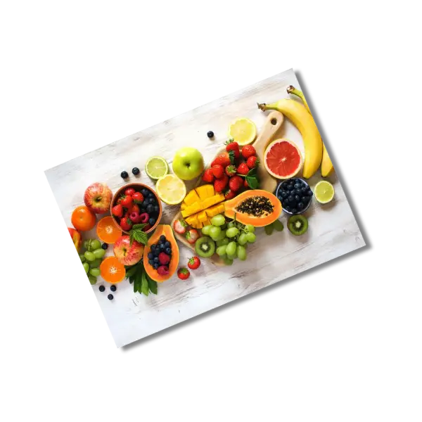 Tempered Glass Cutting Board - 12" x 17" Durable Shatterproof Kitchen Tool with Mixed Fruits Design | Perfect Gift for Mother’s Day, Christmas, and Housewarming