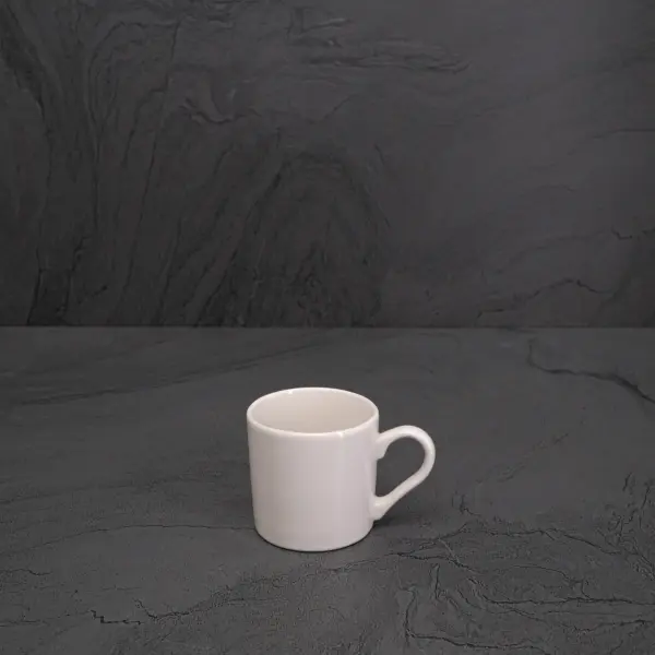 Derun Minimalist White Porcelain Coffee Cup Set with Modern Design for Everyday Elegance