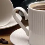 Ediz Ribbed White Porcelain Coffee Cup Set – Modern and Elegant Design for Sophisticated Coffee Lovers