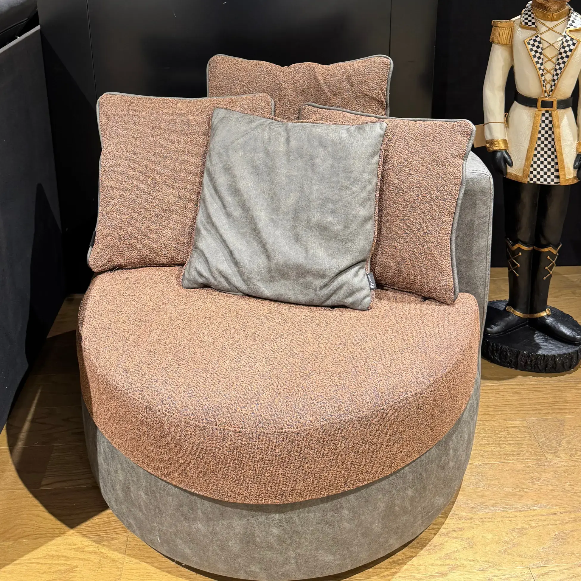 Form Orange Gray Swivel Armchair