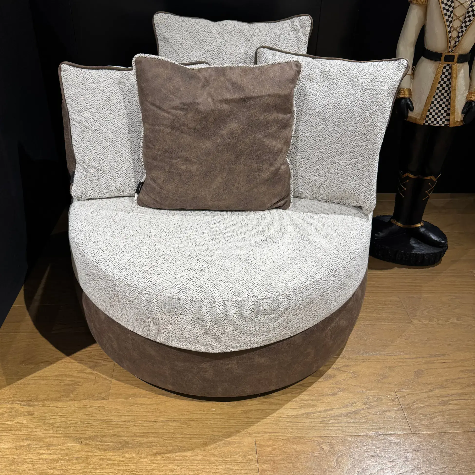 Form Light Brown Beige Swivel Armchair