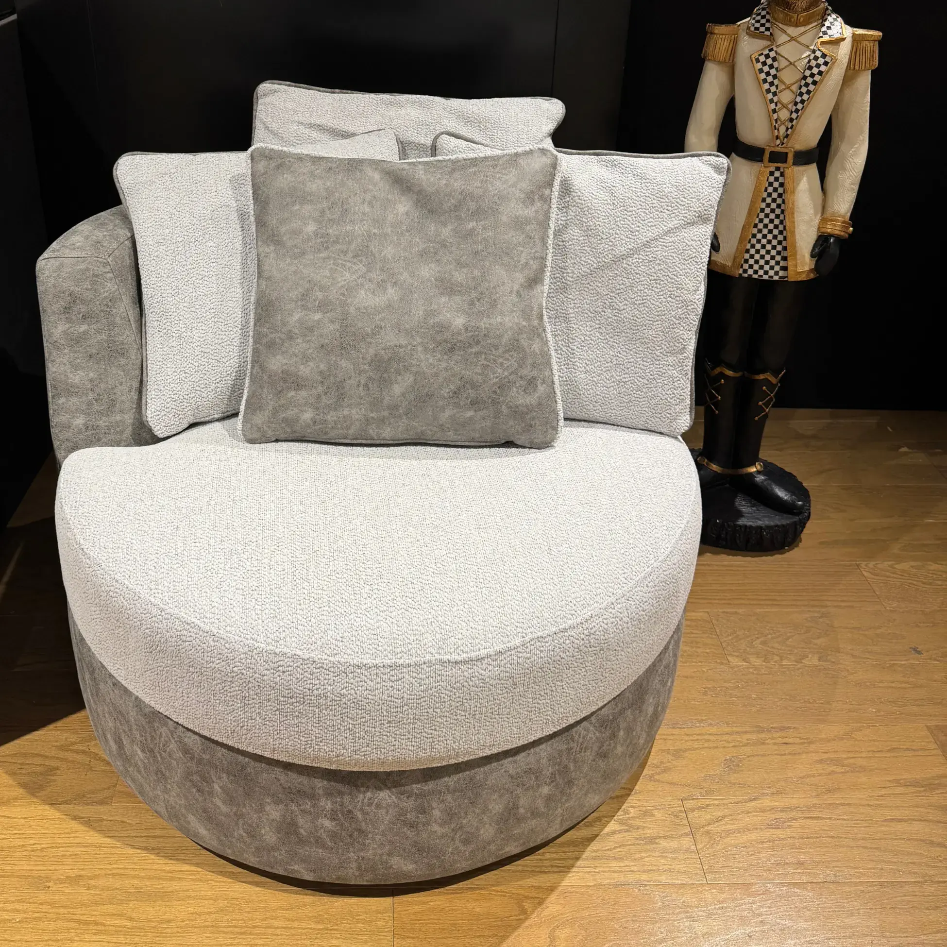 Form Light Gray Swivel Armchair