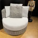 Form Light Gray Swivel Armchair