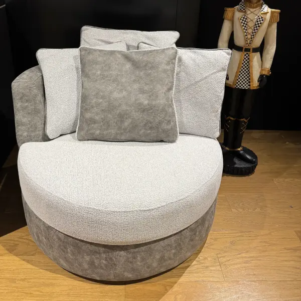 Form Light Gray Swivel Armchair