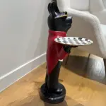 French Bulldog Butler Statue with Handmade Details – Decorative Sculpture for Home or Office