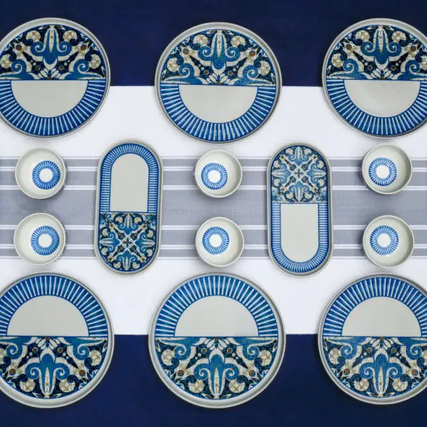 Azure Mosaic Breakfast Set (26 PCS)