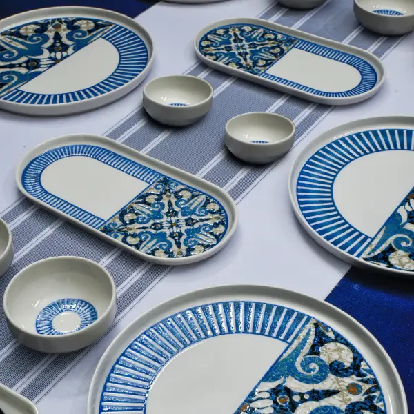 Azure Mosaic Breakfast Set (26 PCS)