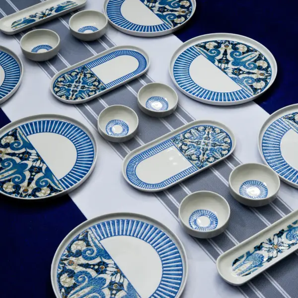Azure Mosaic Breakfast Set (26 PCS)