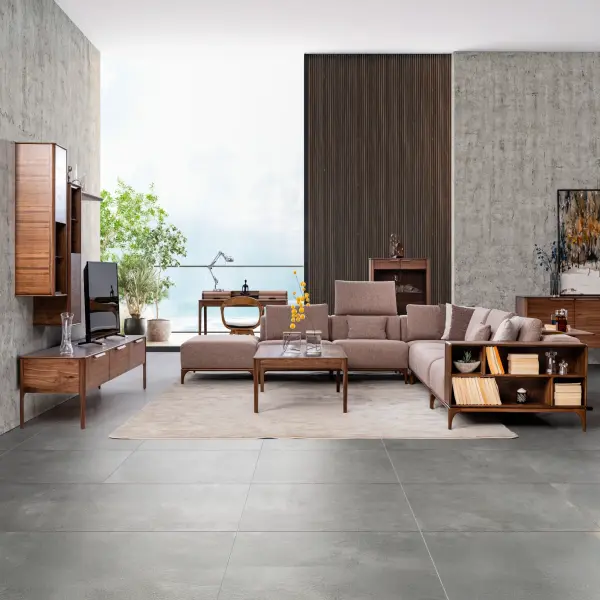 Ferozzi Lounge Corner Set – Modern Modular Sofa with Adjustable Headrests, Beech Wood Legs & Custom Fabric Options | Durable & Comfortable Living Room Furniture