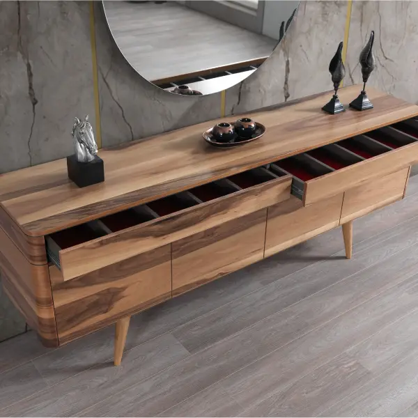 Mid-Century Console (With Mirror)