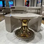 Paris Collection Elegant Modern Coffee Table Set with Gold Accents