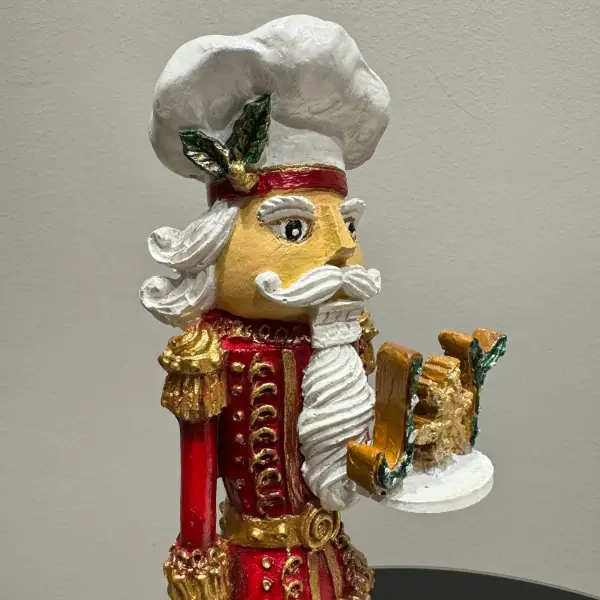 Nutcracker Handmade Christmas Figurine – White Hat Edition