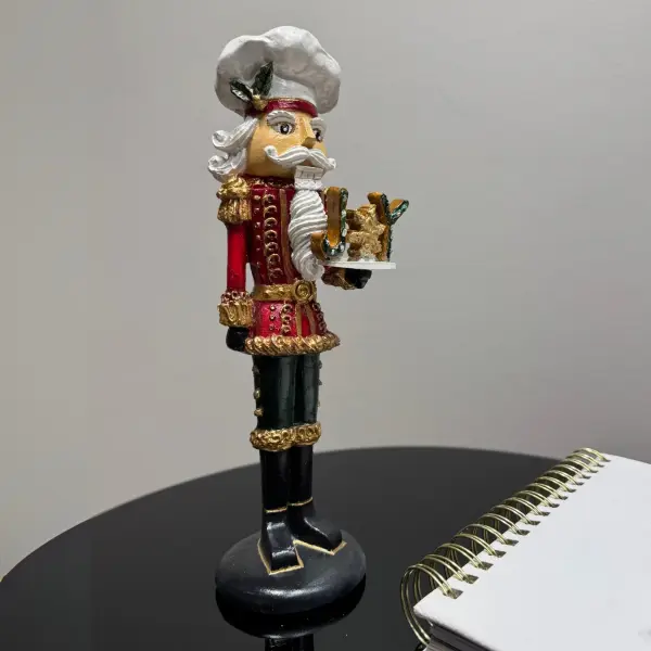 Nutcracker Handmade Christmas Figurine – White Hat Edition