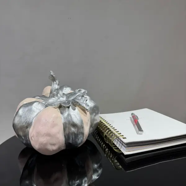 Pink Platinum Handmade Pumpkin Sculpture