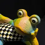 Handmade Frog Sculpture with Bronze Finish