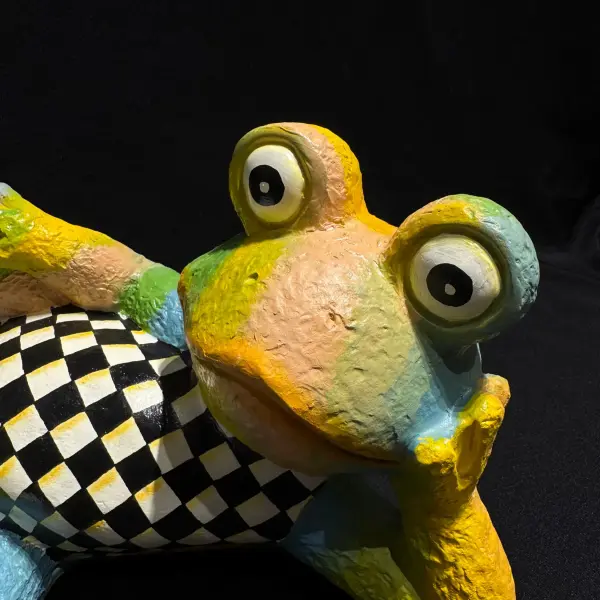 Handmade Frog Sculpture with Bronze Finish