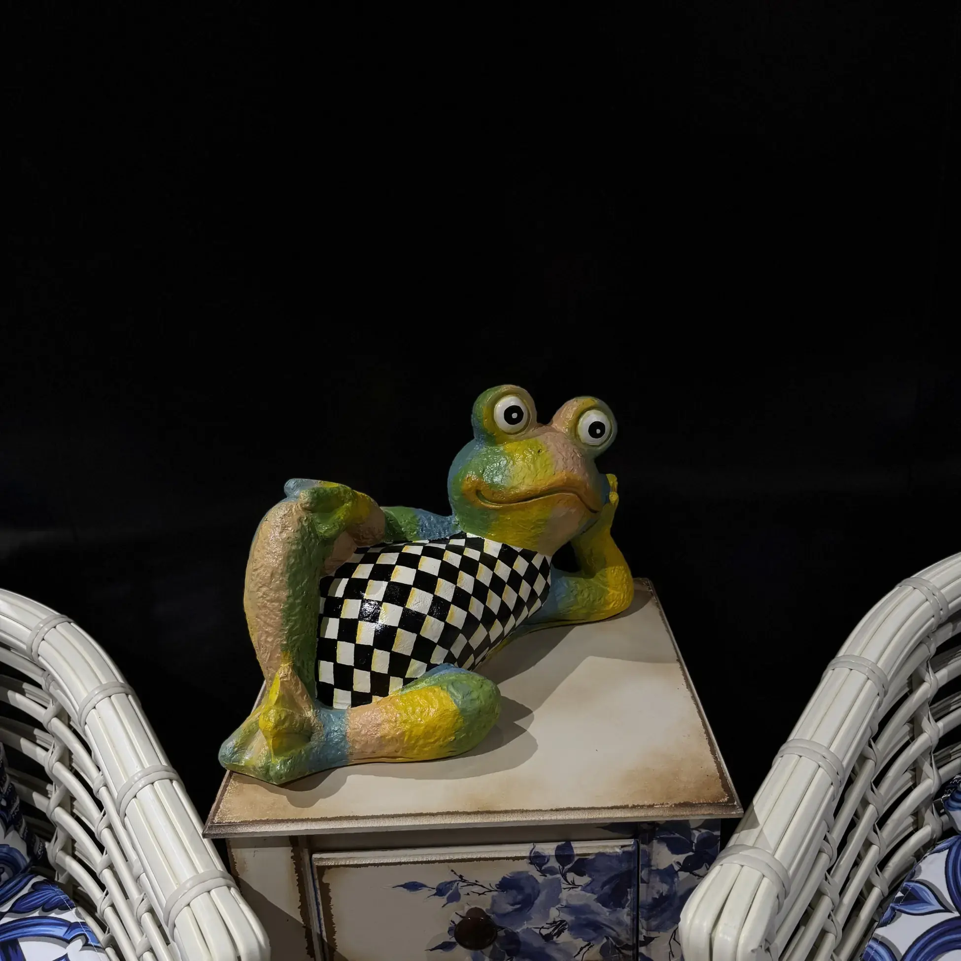 Handmade Frog Sculpture with Bronze Finish